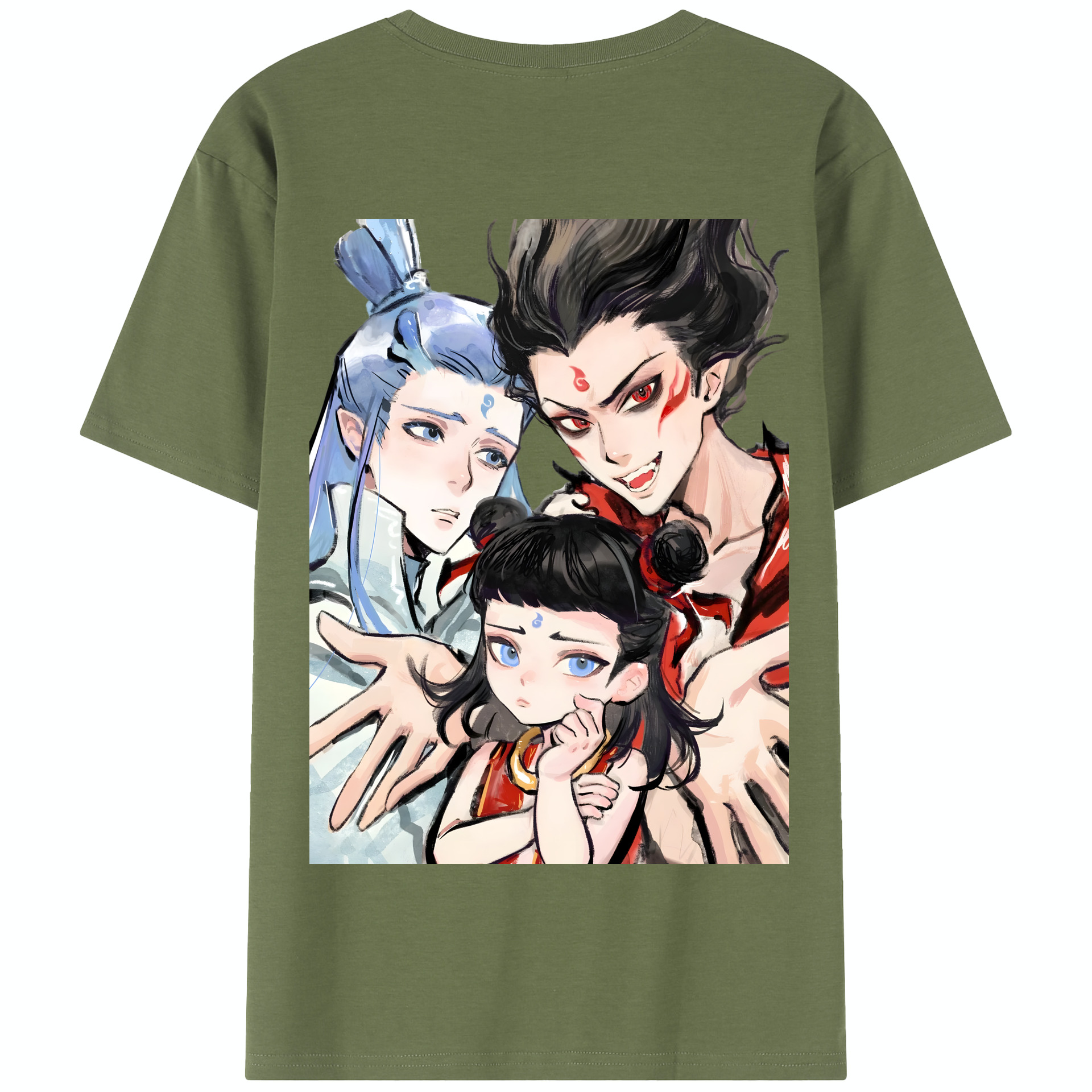 （画像用） Ne Zha 2 ナタ 魔童の大暴れ 綿100％半袖Tシャツ（背面プリント）
